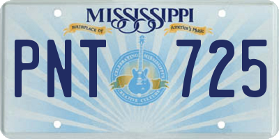 MS license plate PNT725