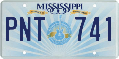 MS license plate PNT741