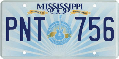 MS license plate PNT756