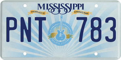 MS license plate PNT783