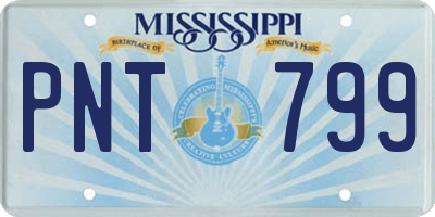 MS license plate PNT799