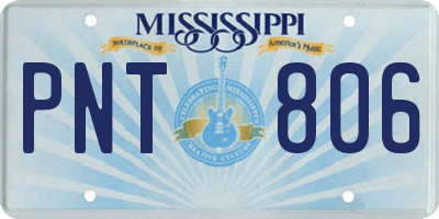 MS license plate PNT806