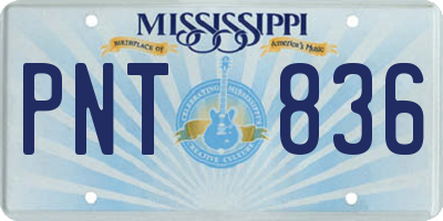 MS license plate PNT836