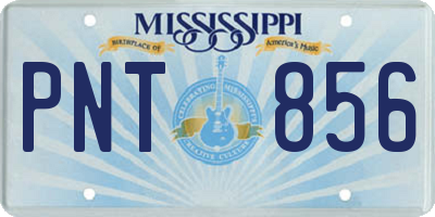 MS license plate PNT856