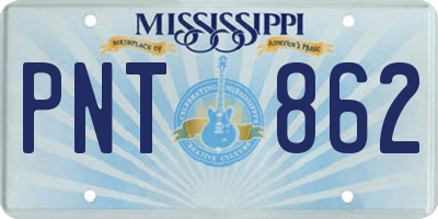 MS license plate PNT862