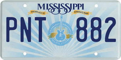 MS license plate PNT882
