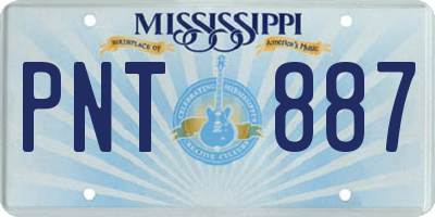 MS license plate PNT887