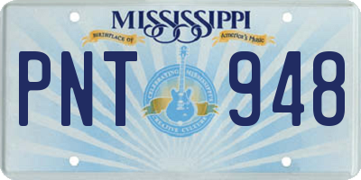 MS license plate PNT948