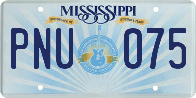 MS license plate PNU075