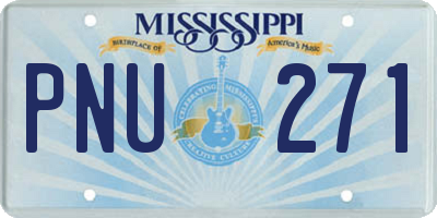 MS license plate PNU271