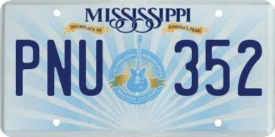 MS license plate PNU352