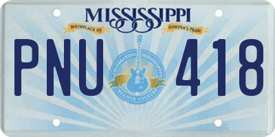 MS license plate PNU418