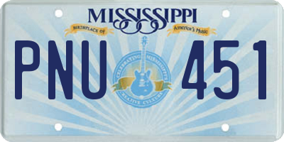 MS license plate PNU451