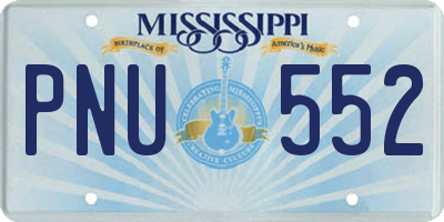 MS license plate PNU552