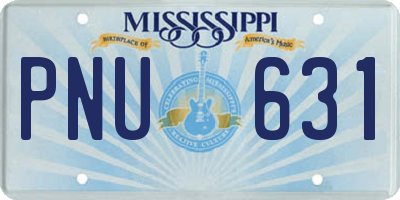 MS license plate PNU631
