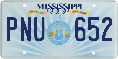 MS license plate PNU652
