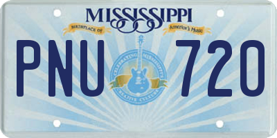 MS license plate PNU720