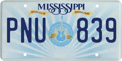 MS license plate PNU839