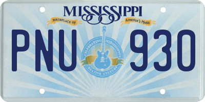 MS license plate PNU930