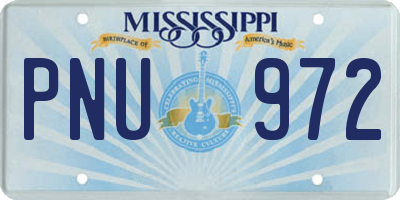 MS license plate PNU972