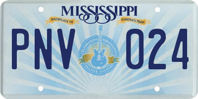 MS license plate PNV024