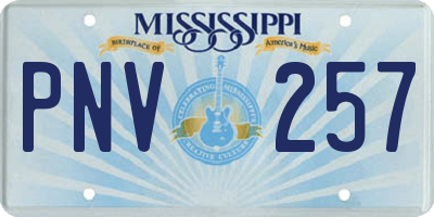 MS license plate PNV257