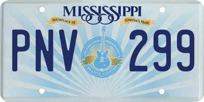 MS license plate PNV299