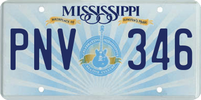 MS license plate PNV346
