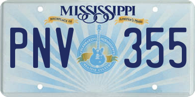 MS license plate PNV355