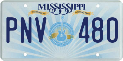 MS license plate PNV480