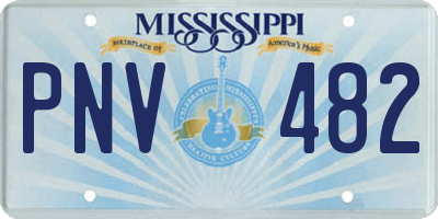 MS license plate PNV482