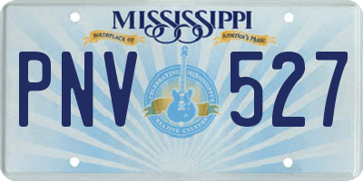 MS license plate PNV527