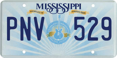 MS license plate PNV529