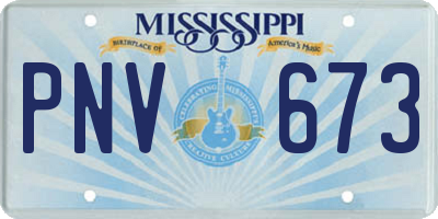 MS license plate PNV673