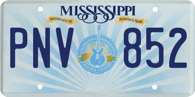 MS license plate PNV852