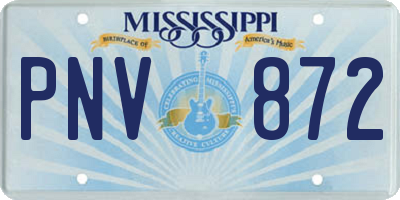 MS license plate PNV872