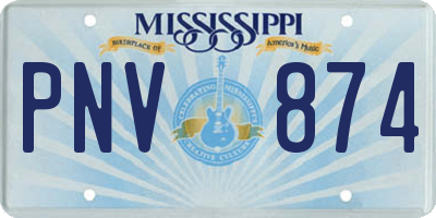 MS license plate PNV874