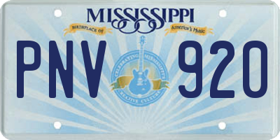 MS license plate PNV920