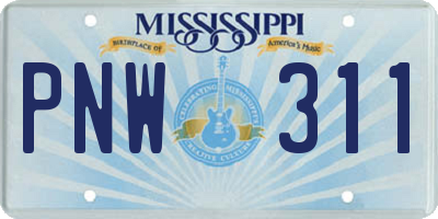 MS license plate PNW311