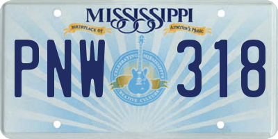 MS license plate PNW318