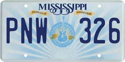 MS license plate PNW326