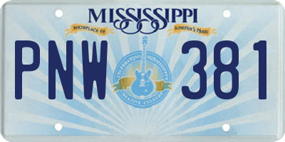 MS license plate PNW381