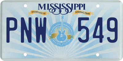 MS license plate PNW549