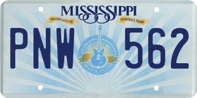 MS license plate PNW562