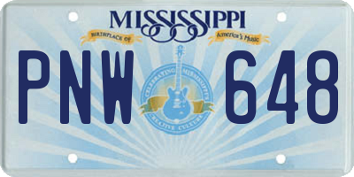 MS license plate PNW648