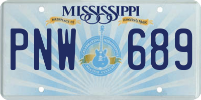 MS license plate PNW689