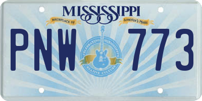 MS license plate PNW773
