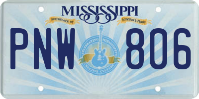 MS license plate PNW806