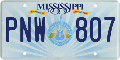 MS license plate PNW807