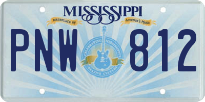 MS license plate PNW812